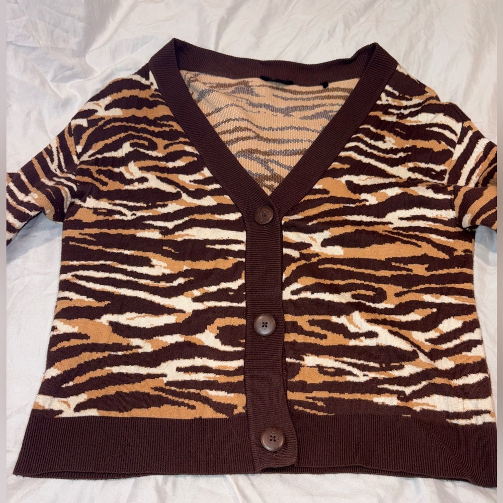 Buffalo David Bitton Tan and Brown Knit Sweater